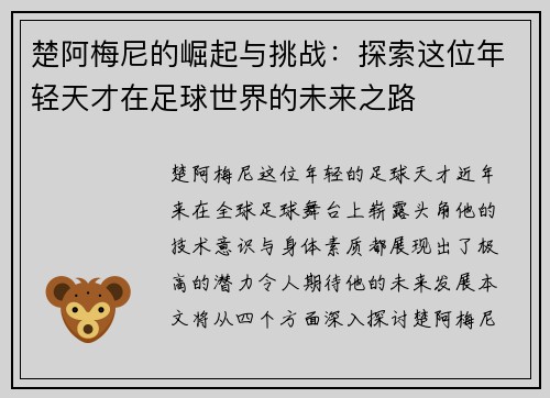 楚阿梅尼的崛起与挑战：探索这位年轻天才在足球世界的未来之路